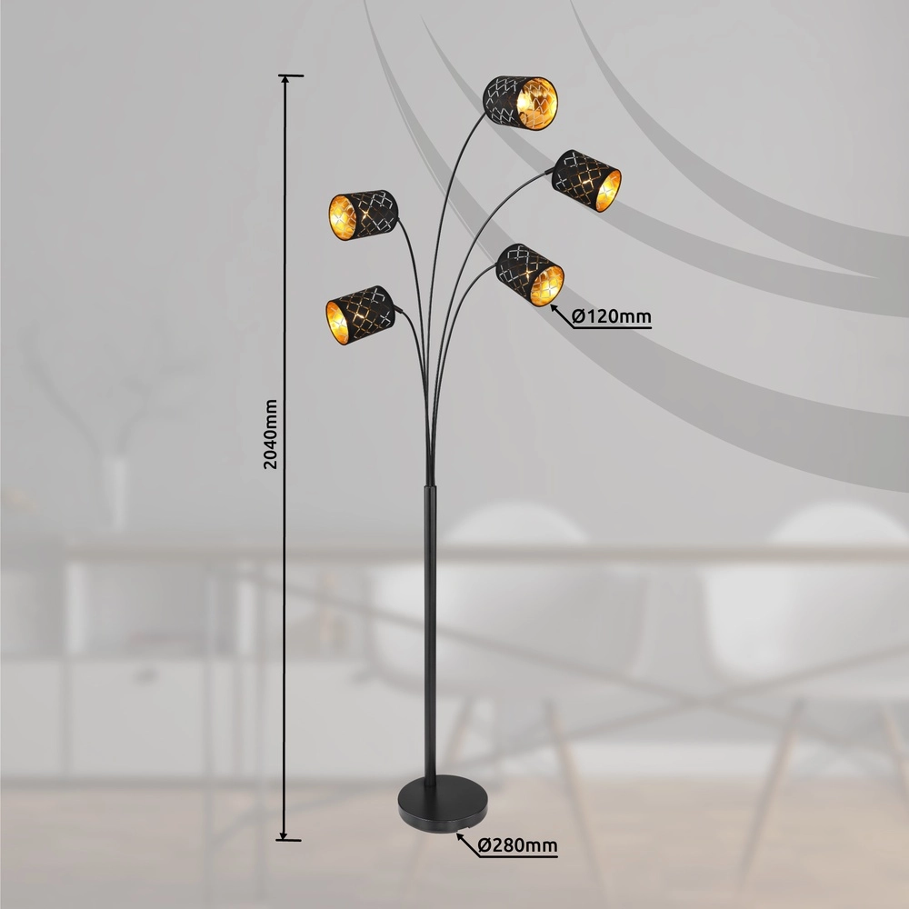 Vloerlamp Clarke zwart Globo 9007371415953