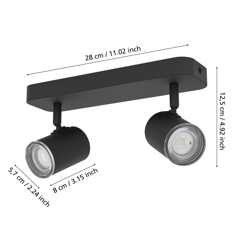 Badkamer spots Consuma 1 2x GU10 - wit Eglo 9008606365005