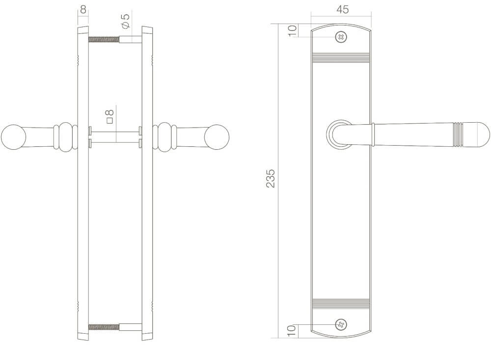 Deurklink Helena blind messing gelakt Intersteel 8714186341032