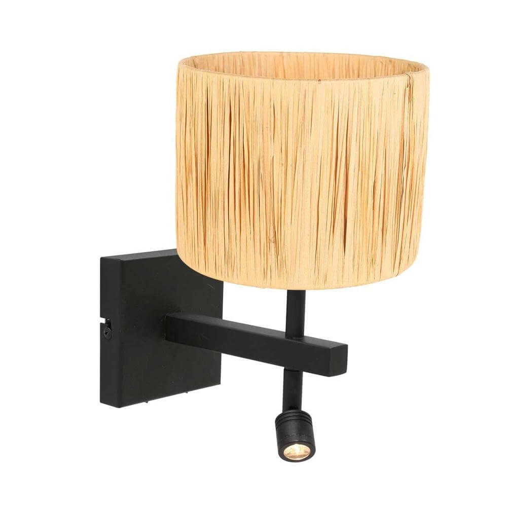 Wandlamp Stang zwart met strokleurige kap Steinhauer 8712746172010