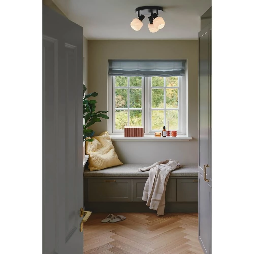 3-lichts plafondlamp Milford zwart Nordlux 5704924018657