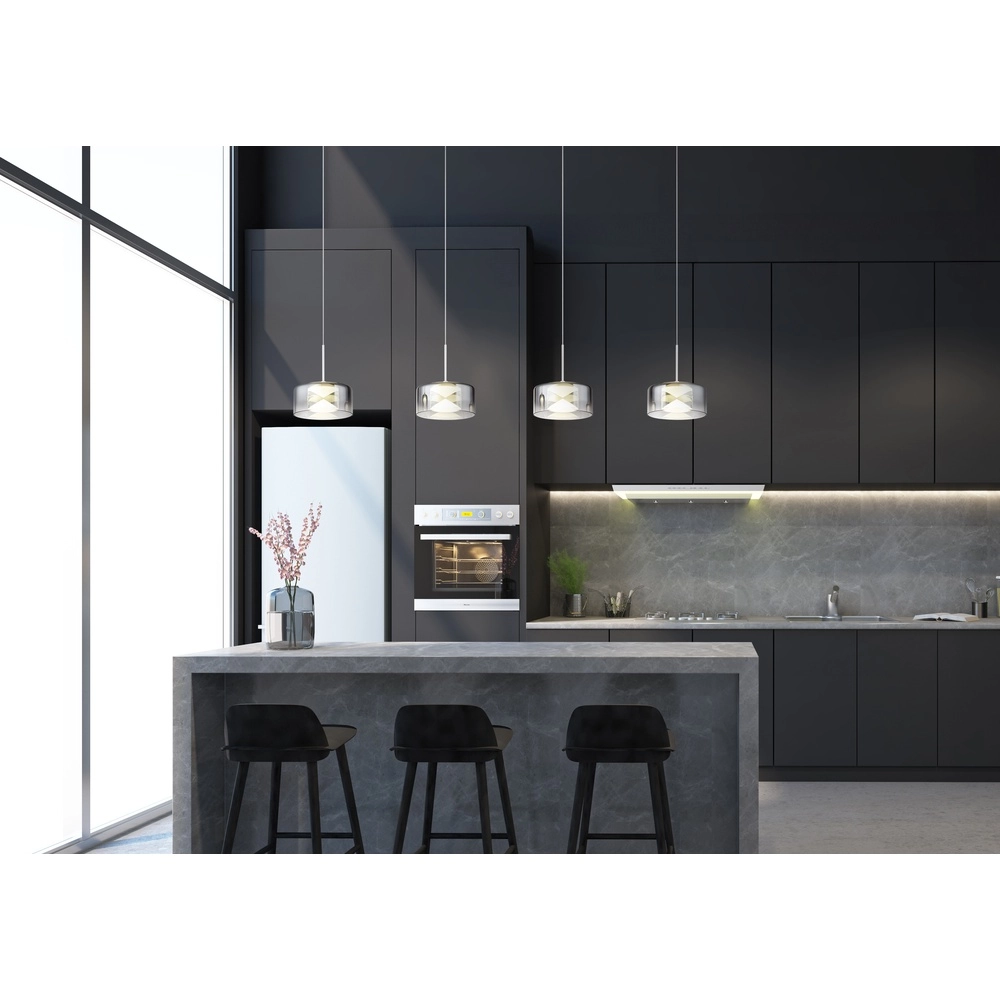Design hanglamp Belinda 4-lichts wit met smoke glas Globo 9007371566372