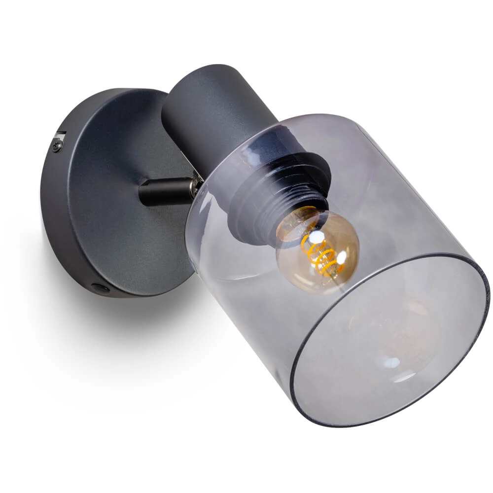 Wandlamp Sledge Glass smoke glas