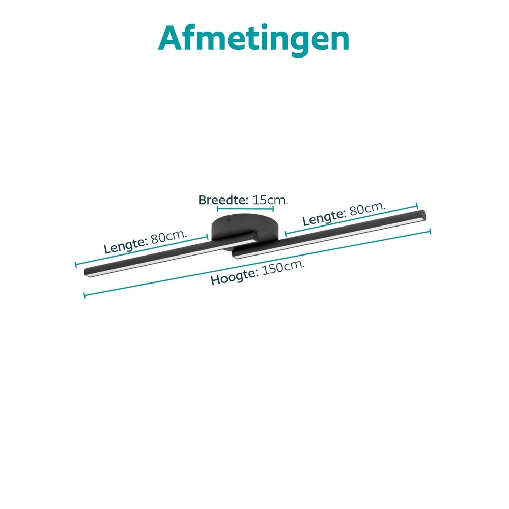 Smart plafondlamp Flatron-Z zwart Eglo 9008606390588