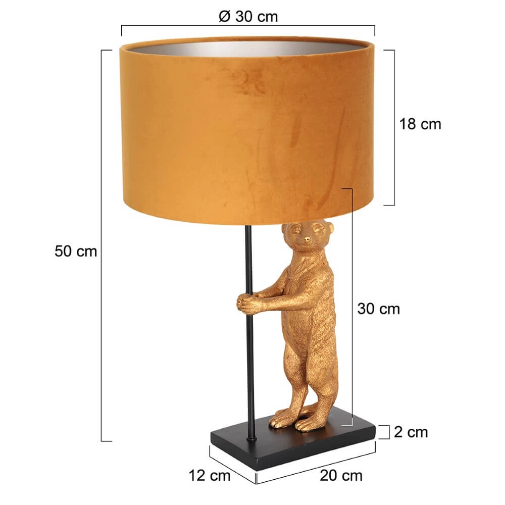 Schemerlamp Animaux met goud velvet Steinhauer 8712746151848