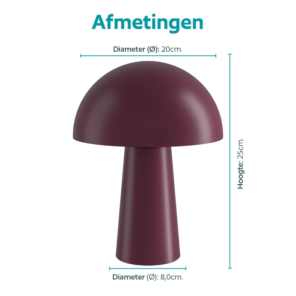 Tafellamp Bufalara bordeaux rood Eglo 9008606405350