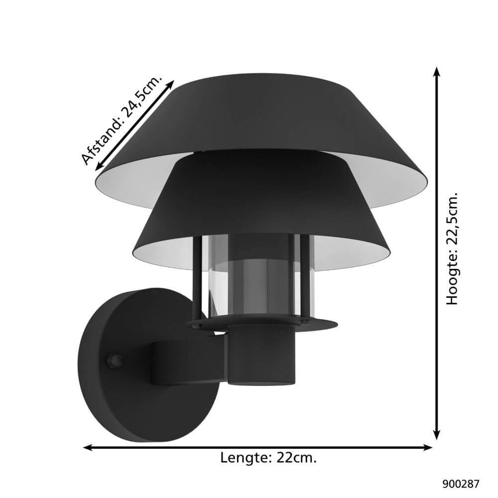Moderne buitenlamp Chiappera zwart Eglo 9008606231645