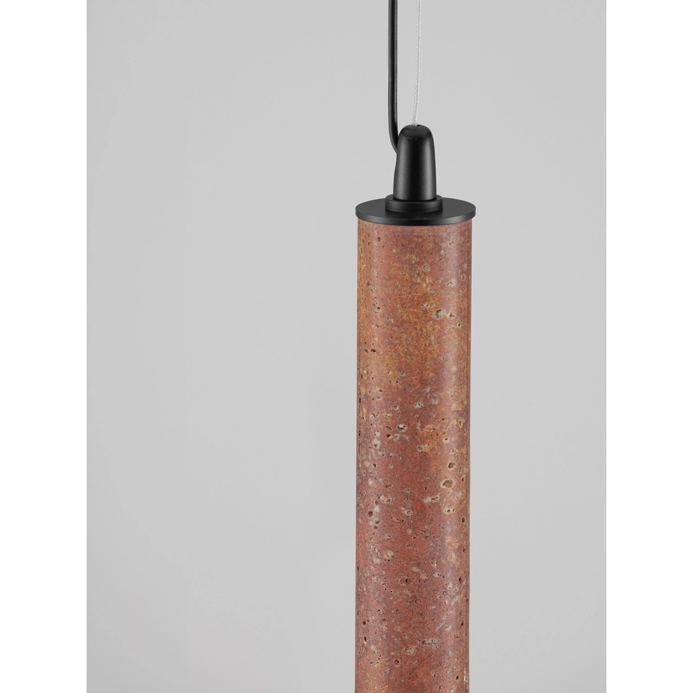 Moderne hanglamp Muse zwart met rood travertin Lyora 5212017495808