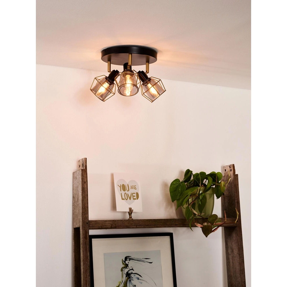 Plafondlamp Nila 3-lichts zwart