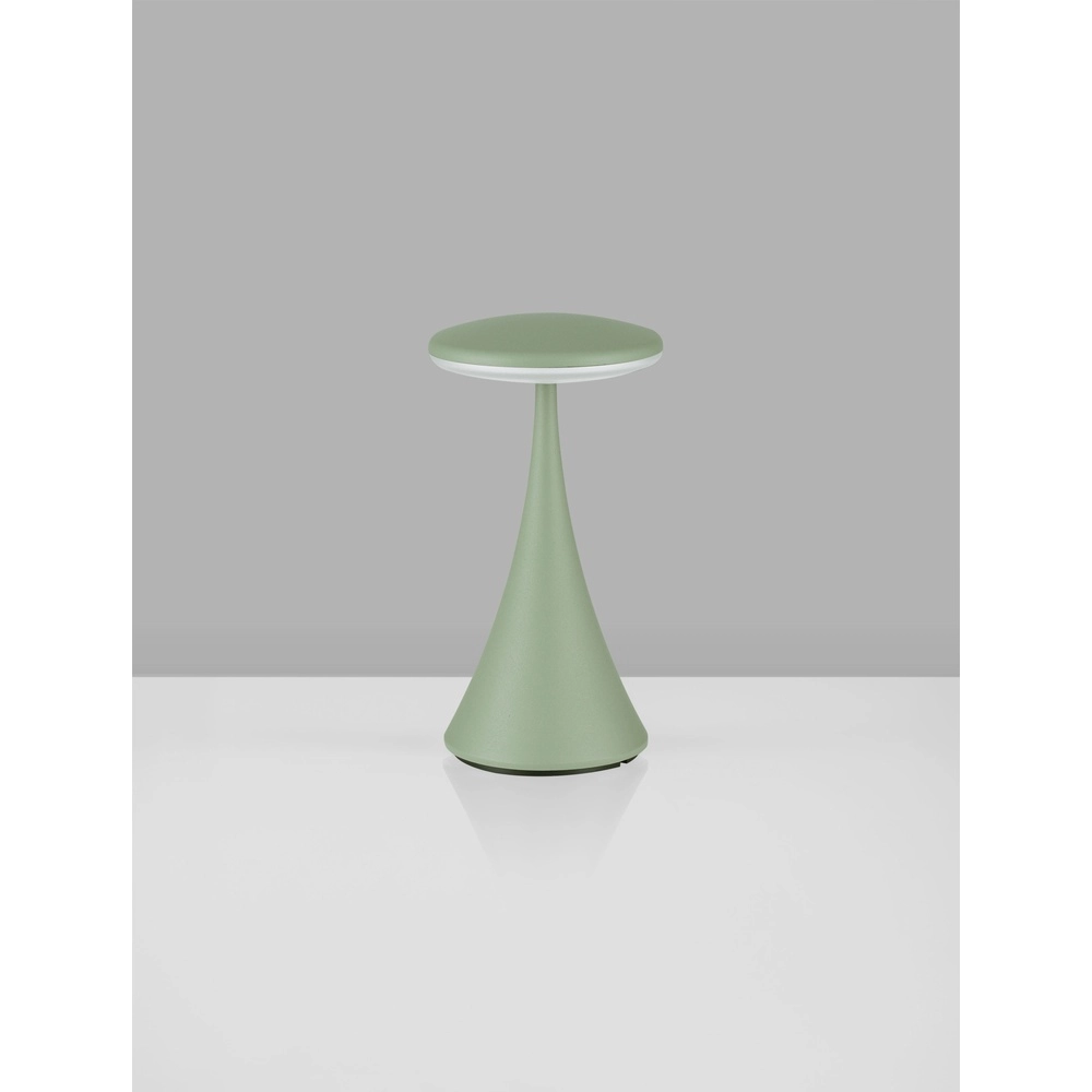 Tafellamp Elbo olijfgroen met USB Lyora 5212017476951