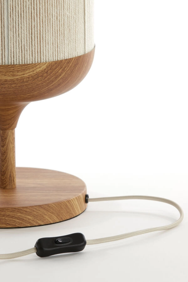 Tafellamp Dania lichte hout print Light & Living 8717807710095