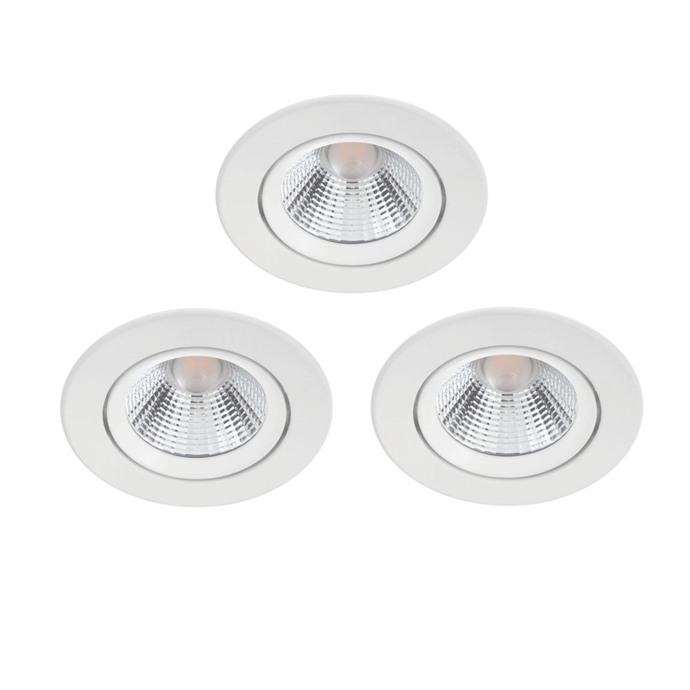 Set van 3 inbouwspots Sparkle wit