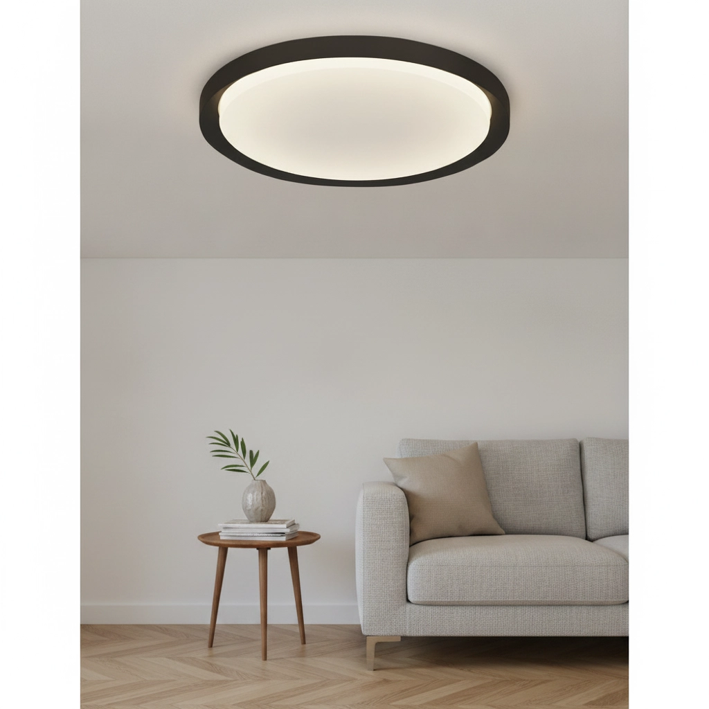 Plafonniere Troy zwart Ø 46cm