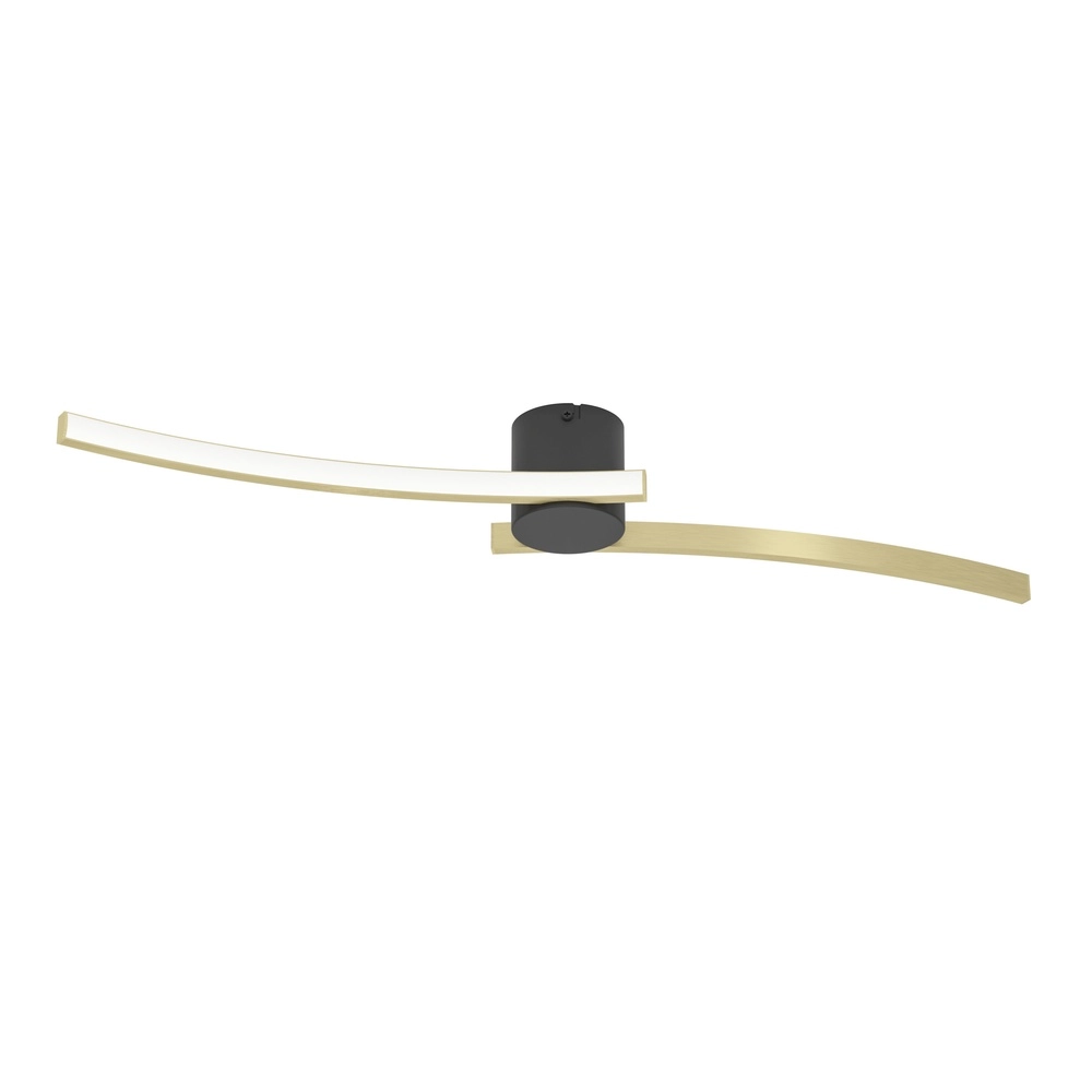 Slanke led plafondlamp Aieta 72cm - goud met zwart