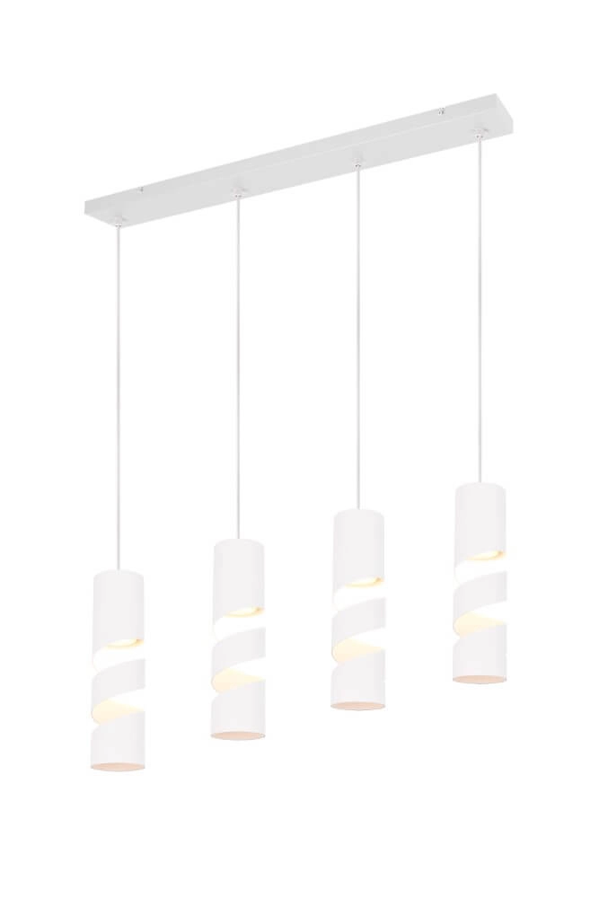 4-lichts koker hanglamp Stream wit