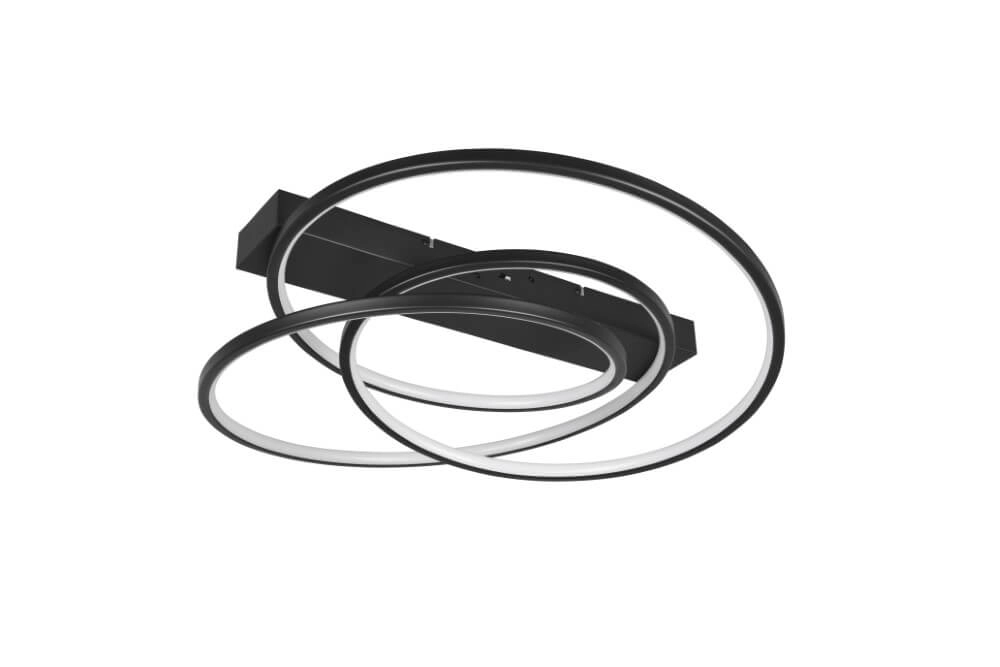 Slaapkamer plafondlamp Darvin zwart - 65cm Trio 4017807616088