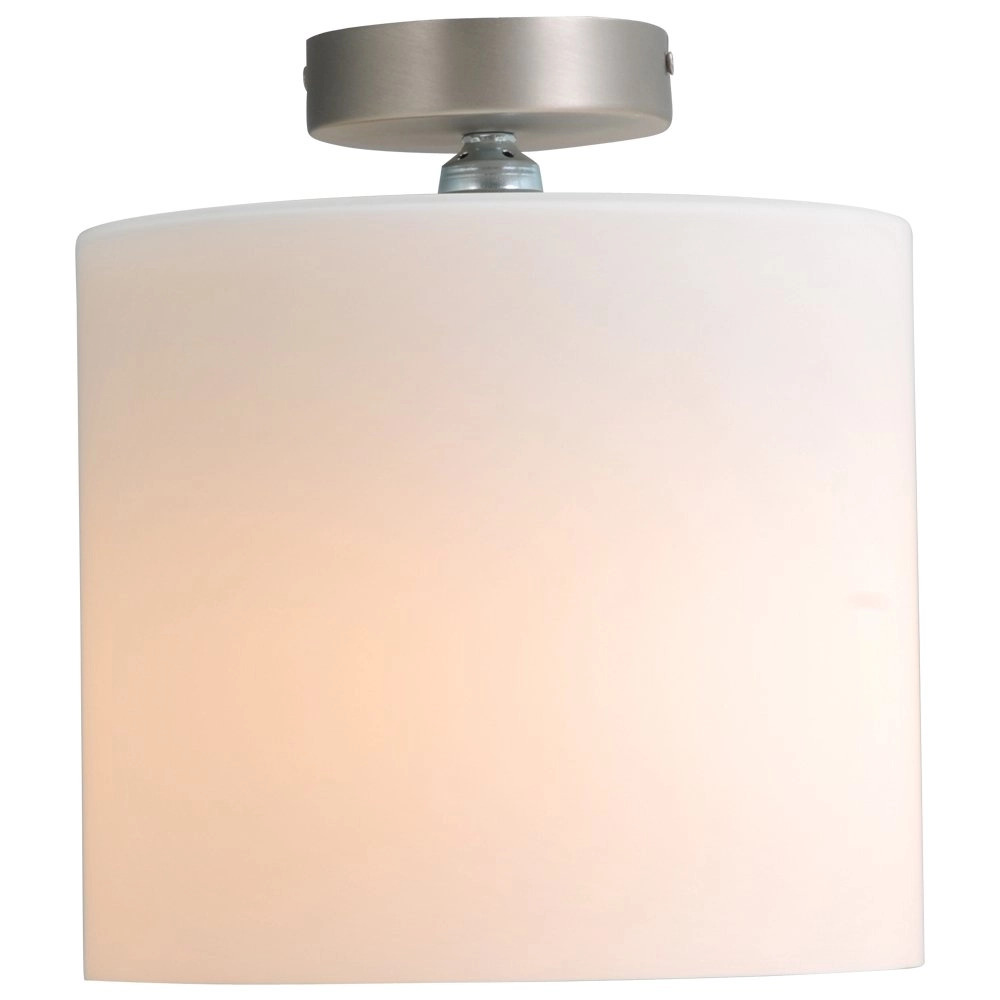 Plafondlamp Cilindra 25cm wit met metaalgrijs