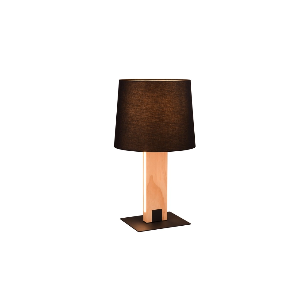 Tafellamp Rahul design zwart met hout