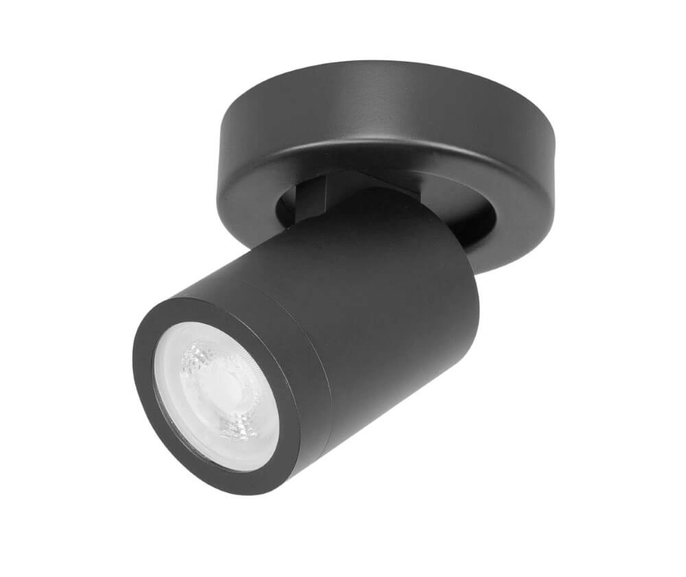 IP44 opbouwspot Oliver 1-lichts mat zwart