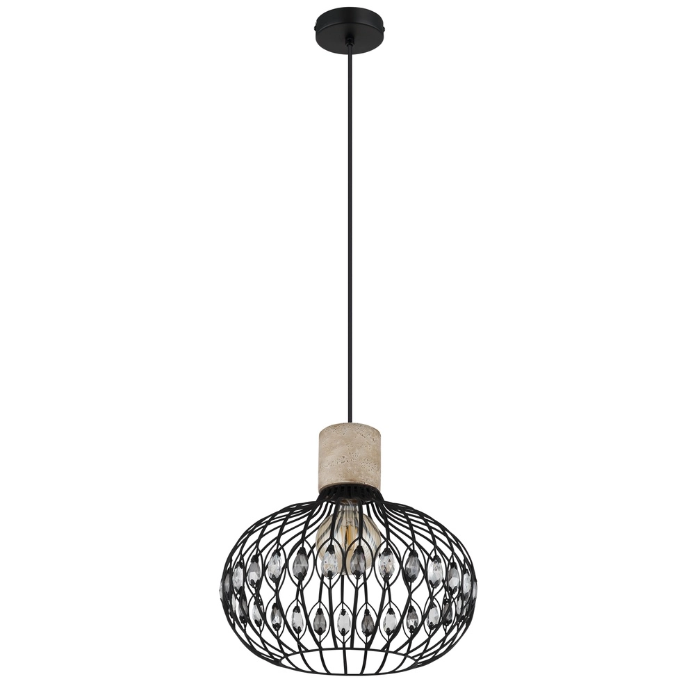 Hanglamp Dorthy landelijk zwart Globo 9007371578061
