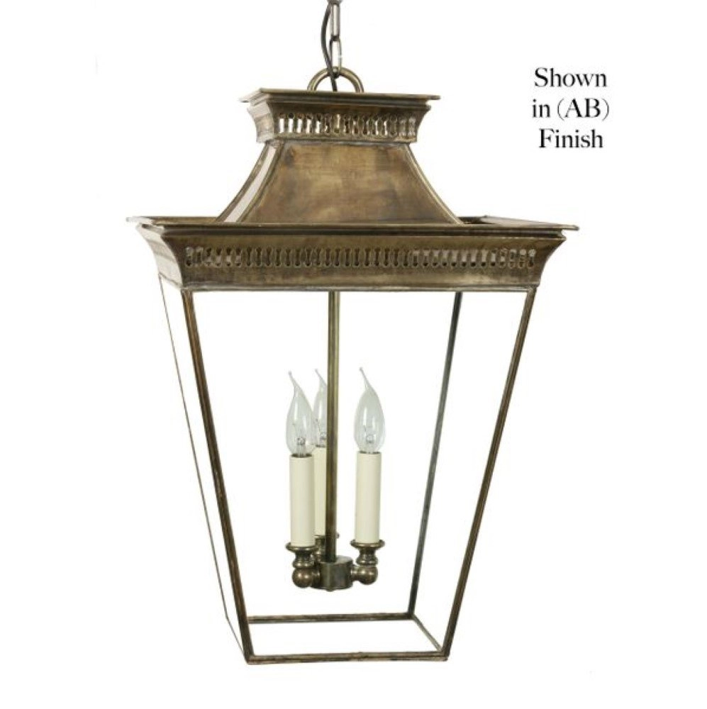 Antieke hanglamp Pagoda L gepoetst goud (PBUL) Limehouse