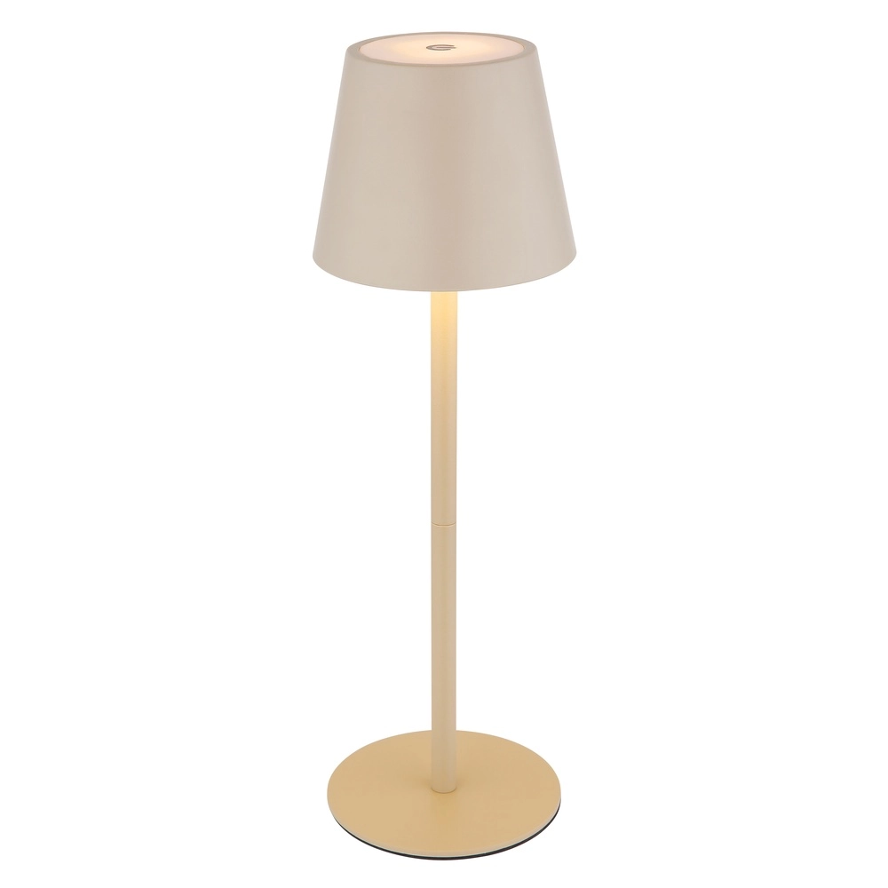 Moderne tafellamp Vannie I zand bruin ook voor fles oplaadbaar Globo 9007371468805
