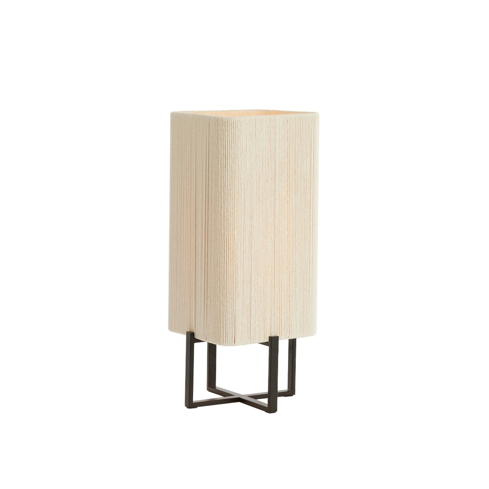 Tafellamp Wyn 50,5cm - crème touw met zwart Light & Living 8717807792558