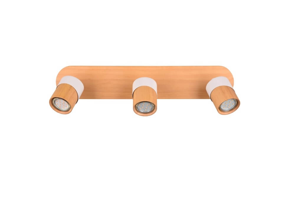 Plafondlamp hout met wit Aruni 3-lichts Trio 4017807565676