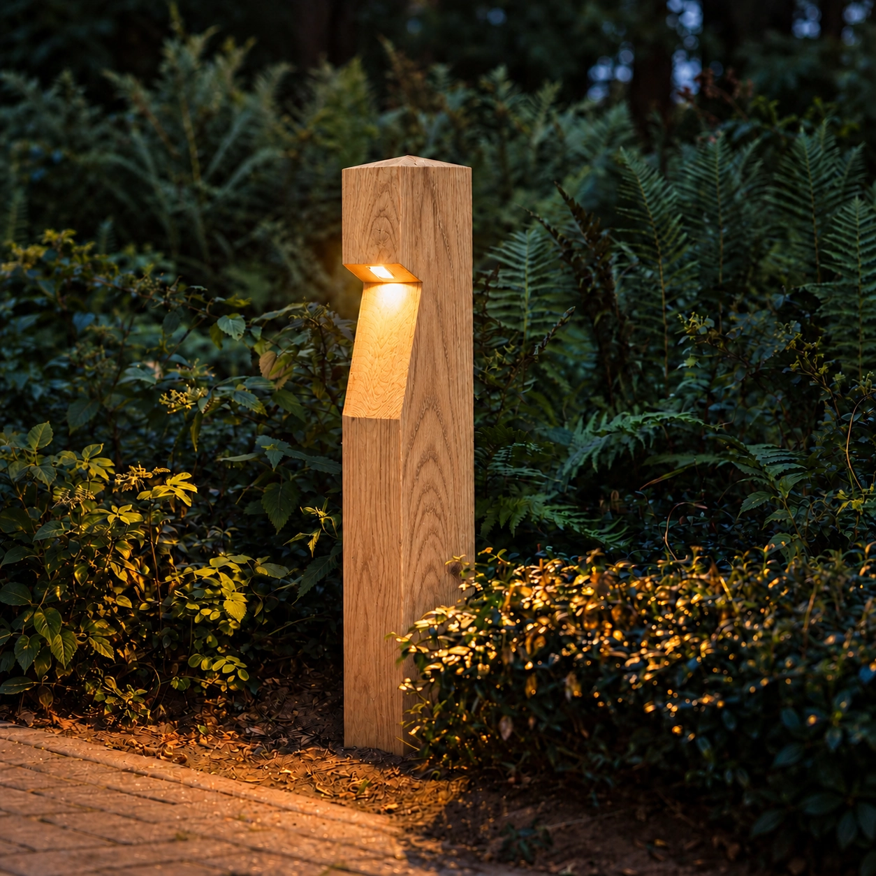 Houten padverlichting Eye 100 Eiken - 10x10x90cm - 2700K