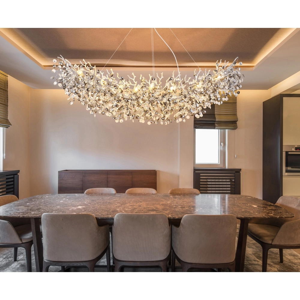 Hanglamp Queena zilvergrijs 150cm Globo 9007371533695