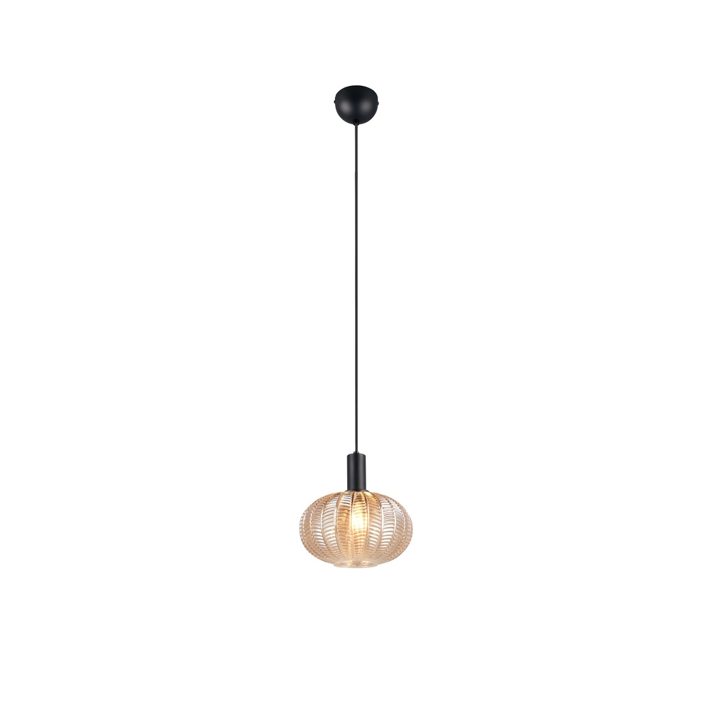 Klassieke hanglamp Elvezia amber glas Trio 4017807677768