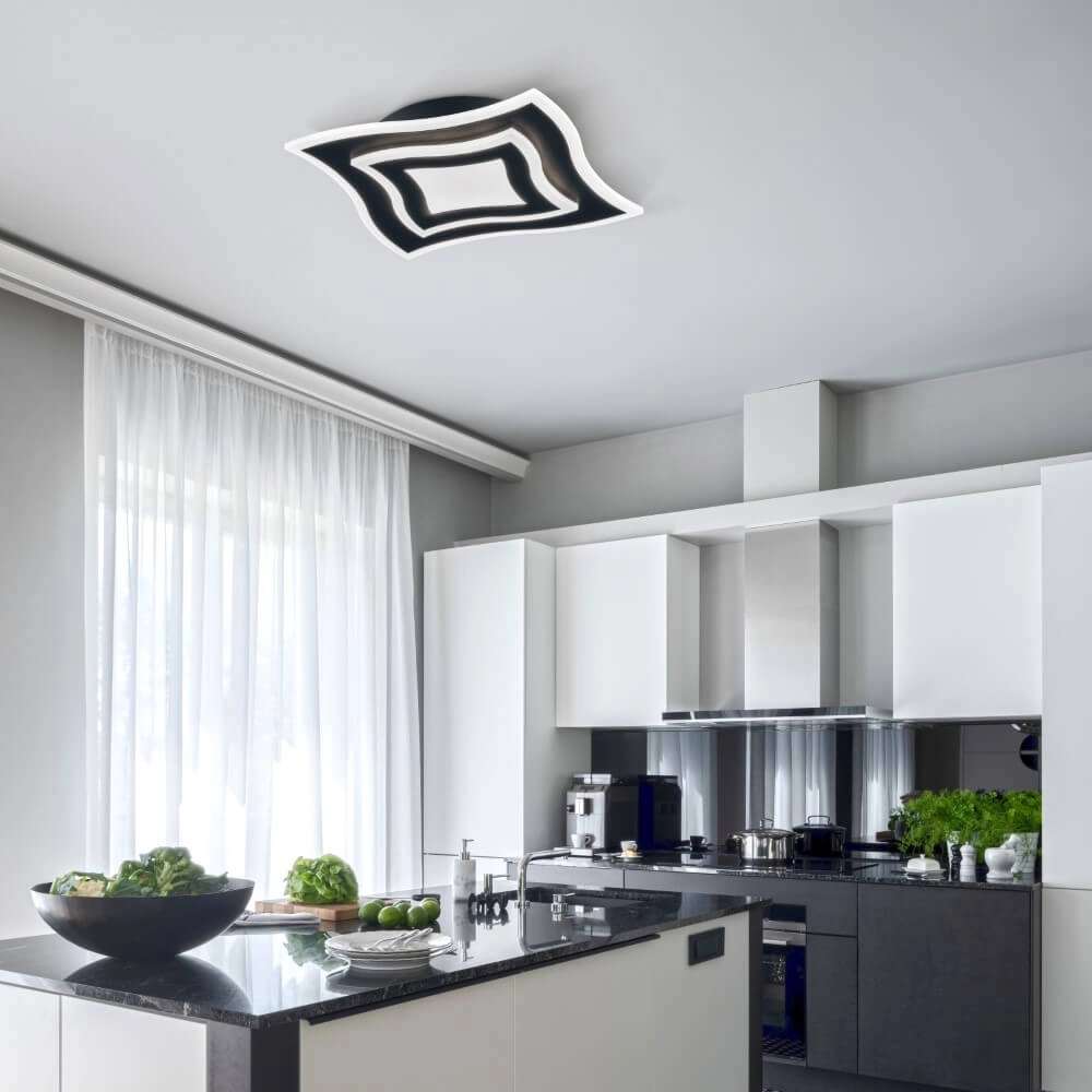 Zwarte led plafondlamp Gorden 32cm Fischer & Honsel 4003694213059