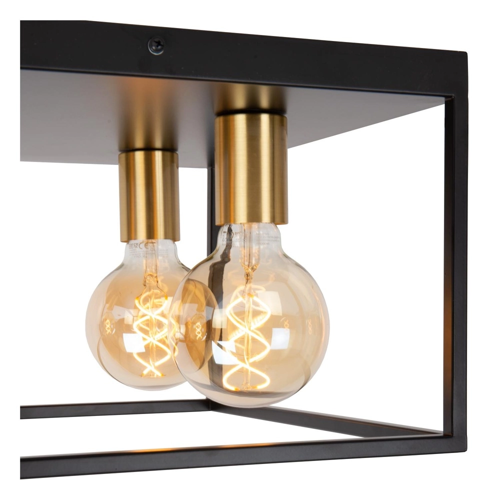 Plafondlamp Ruben zwart 36cm vierkant Lucide 5411212010919
