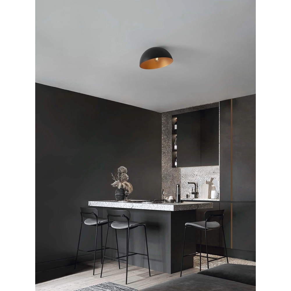 Plafondlamp Onia zwart met goud Ø 40cm Lyora 5212017458117