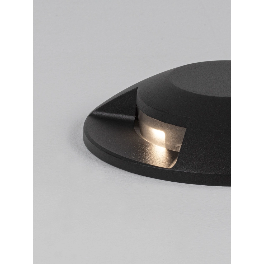 Platte opbouw grondspot Grado zwart - 6W Lyora 5212017497895