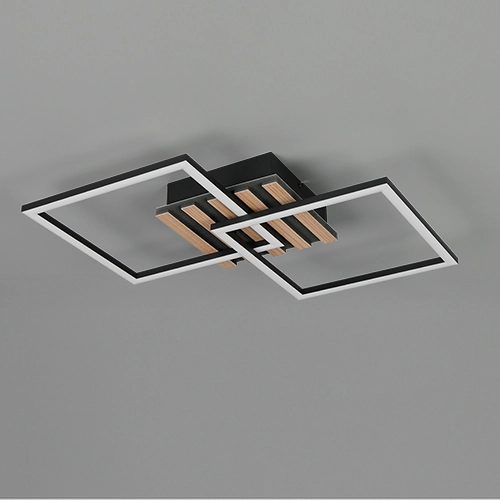 Moderne plafondlamp Zaro zwart 59,5cm Trio 4017807685961