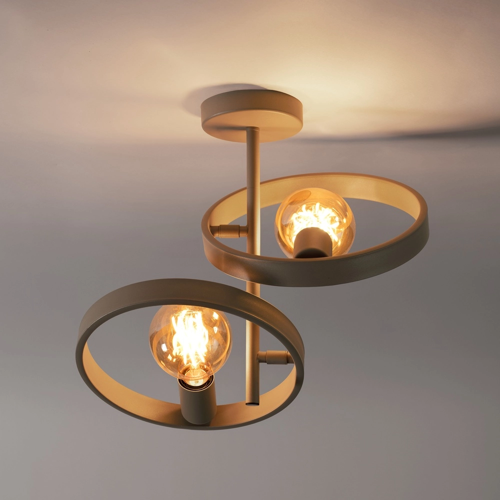 Ringen plafondlamp Hover zand - 2x E27
