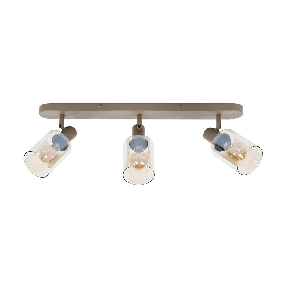 Plafondlamp recht Sepiora 3-lichts zand bruin Lyora 8716803515239