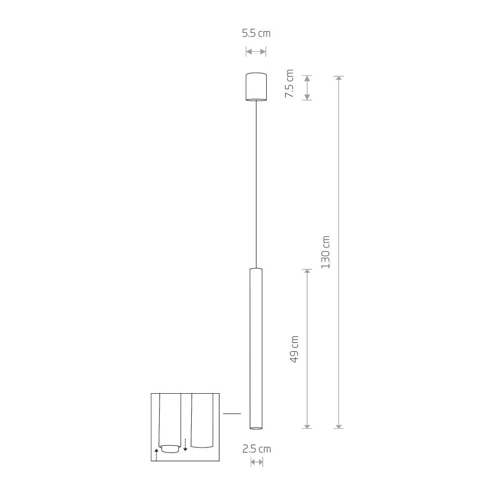 Smalle hanglamp Laser 490 Chocolade bruin Lyora 5903139104517