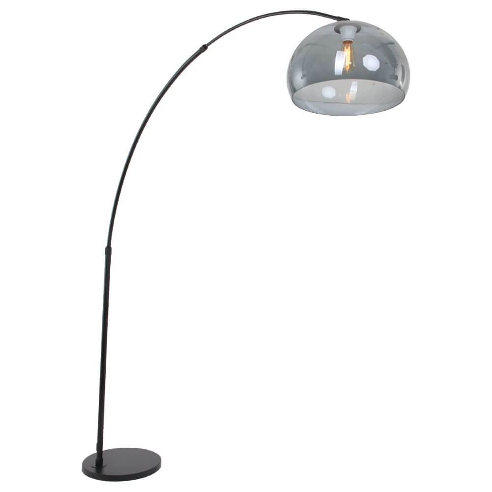 Arc lamp Stresa zwart met smoke glas Steinhauer 8712746116489