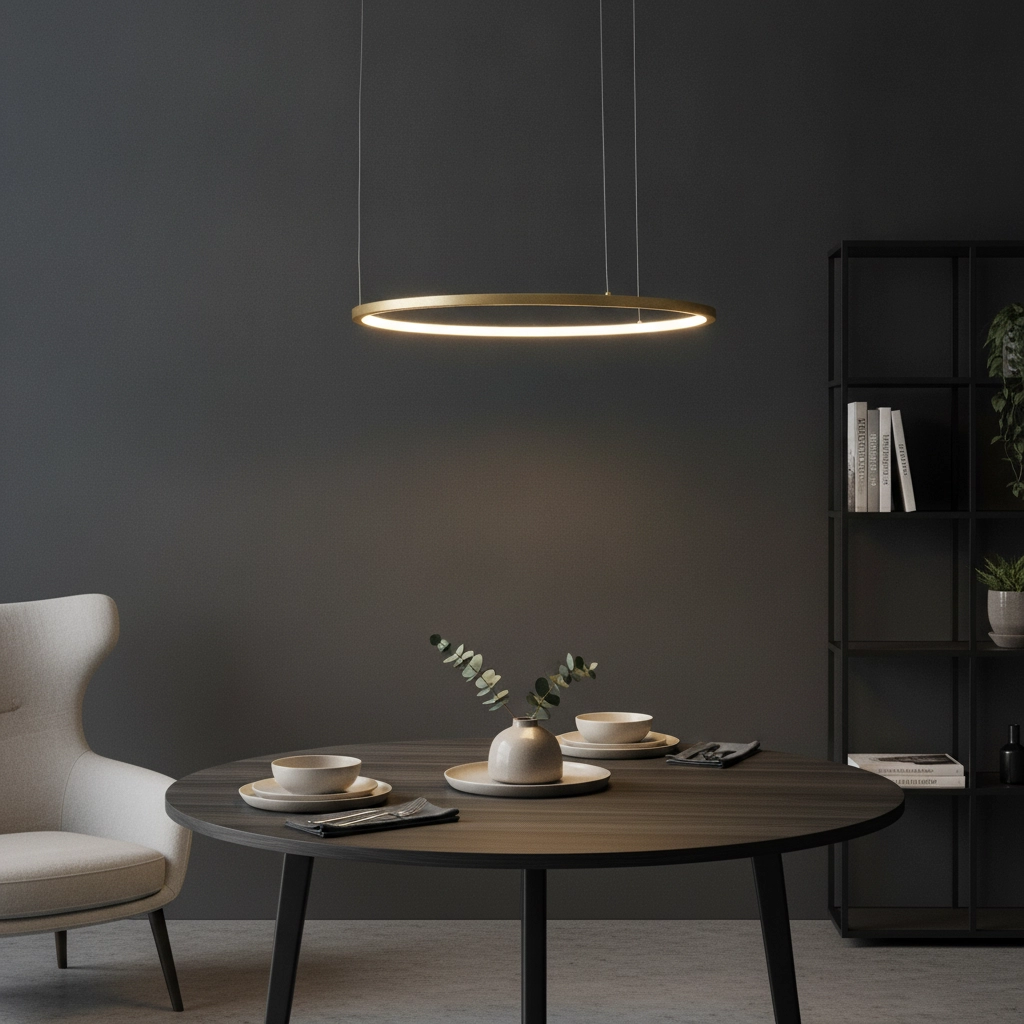 Ronde hanglamp Tarquin goud Ø 60cm
