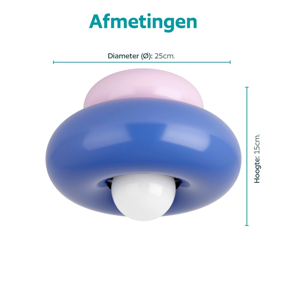 Design plafondlamp Torchiarolo roze met blauw Eglo 9008606405442