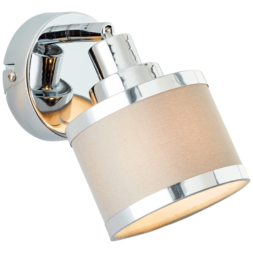 Chroom met grijs wandlampje Alexia design Brilliant 4004353424137