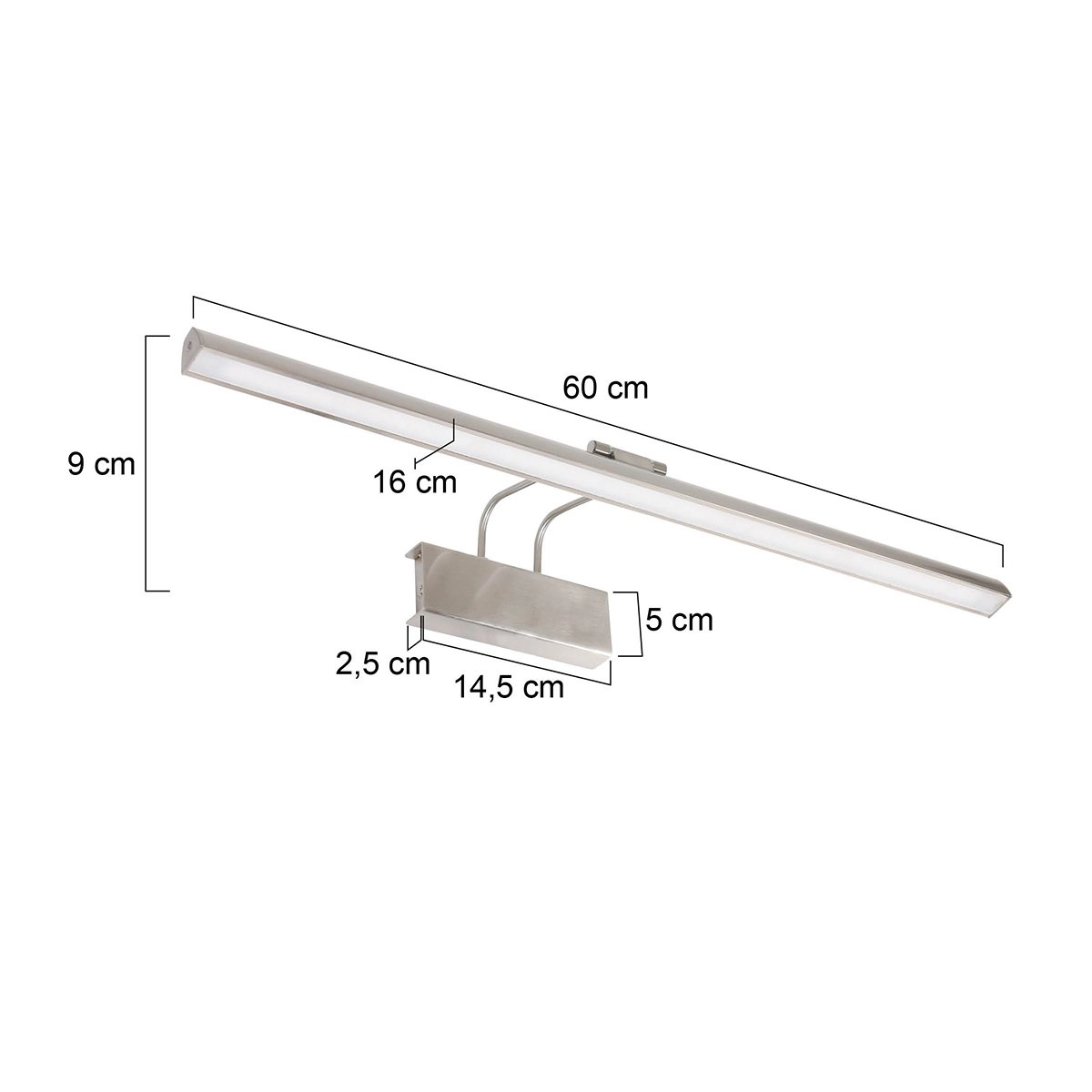 Wandlamp Litho LED 60cm metaalgrijs Steinhauer 8712746129373