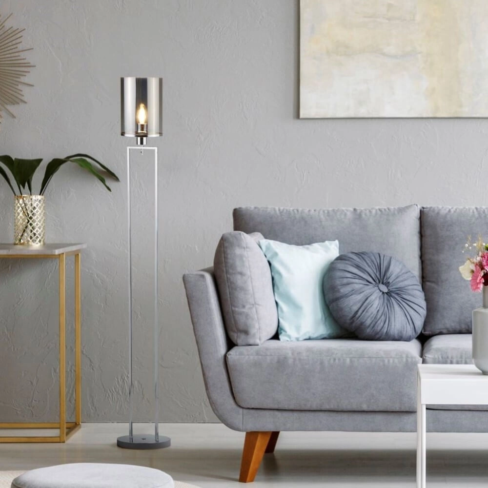 Vloerlamp Catalina met smoke glas Searchlight 5053423097886