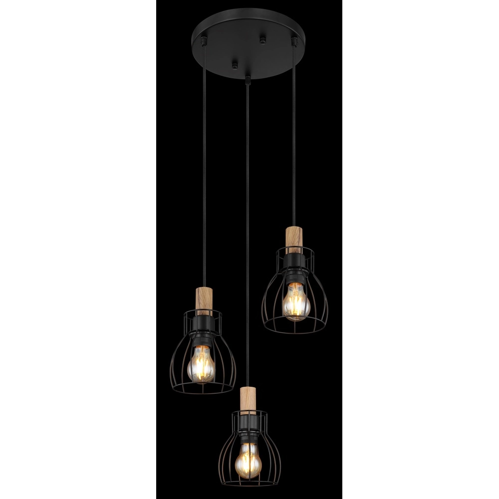 Landelijke hanglamp Mina 3-lichts rond Globo 9007371432431