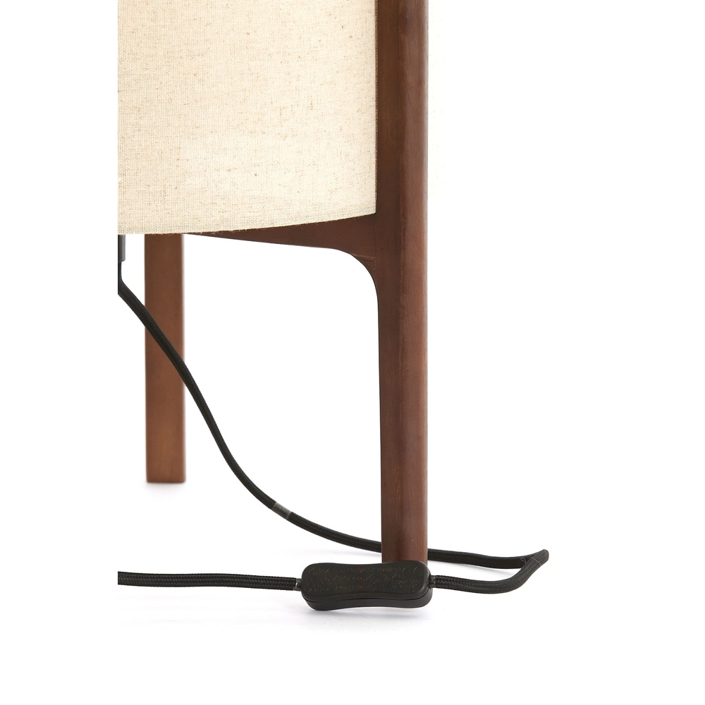Schemerlamp Litto Ø 28cm - walnoot met naturel linnen Light & Living 8717807792695