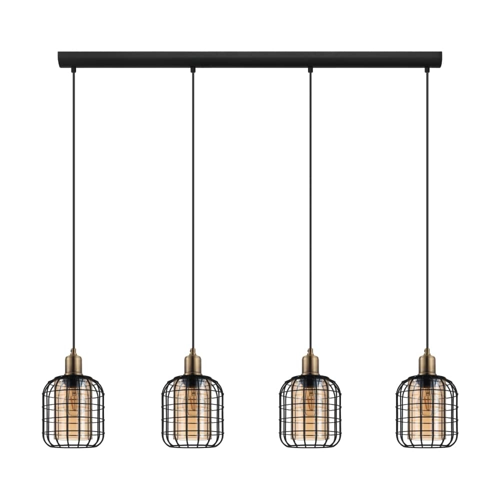 Eetkamer hanglamp Chisle met amber glas