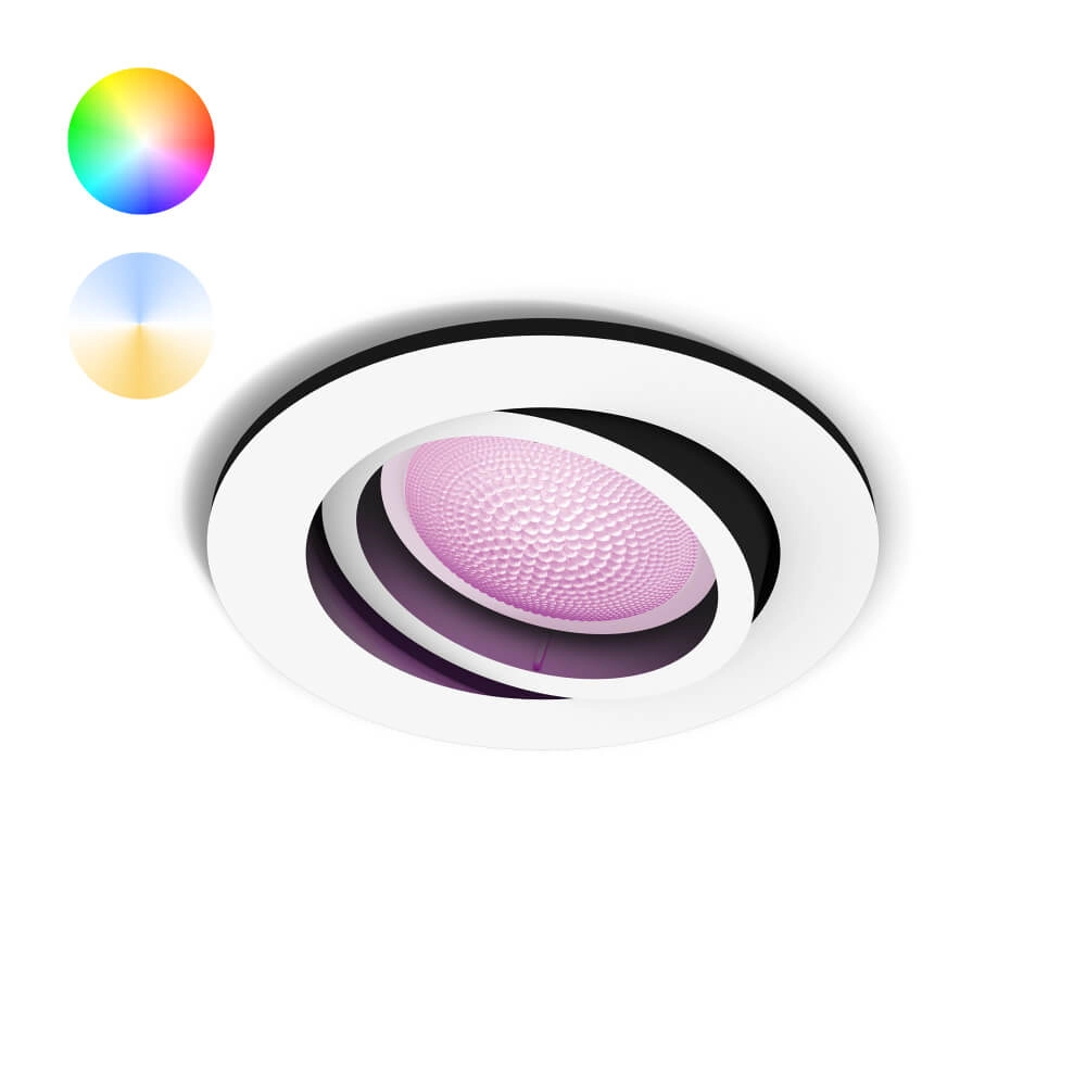 Ronde inbouwspot Hue Centura - White and Color richtbaar wit