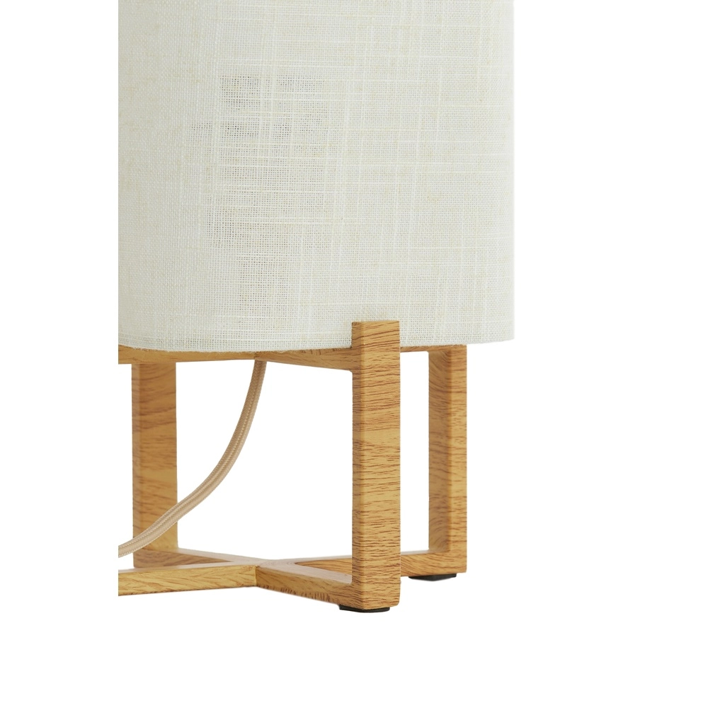 Tafellamp Wyn 39cm - crème touw met houtlook Light & Living 8717807792541